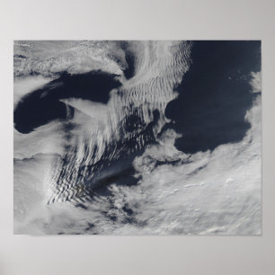 Pôster Ship-wave-shaped clouds in the South Indian Oce