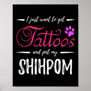 Poster Shipom Cachorro Lover Tatuagem Engraçada Cachorro 
