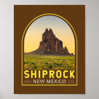 Shiprock Novo México Retro Emblem Art Vintage