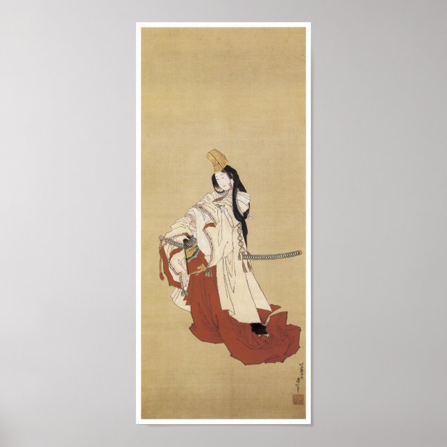 Pôster Shirabyoshi Dancer, Hokusai, 1820 (Frente)