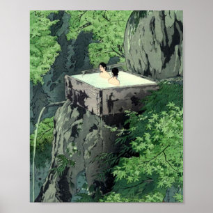 Poster Shirahone Hotspring Shiro Kasamatsu Vintage