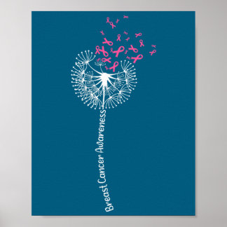 Poster Shirt Breast Cancer Awareness Flower Pink