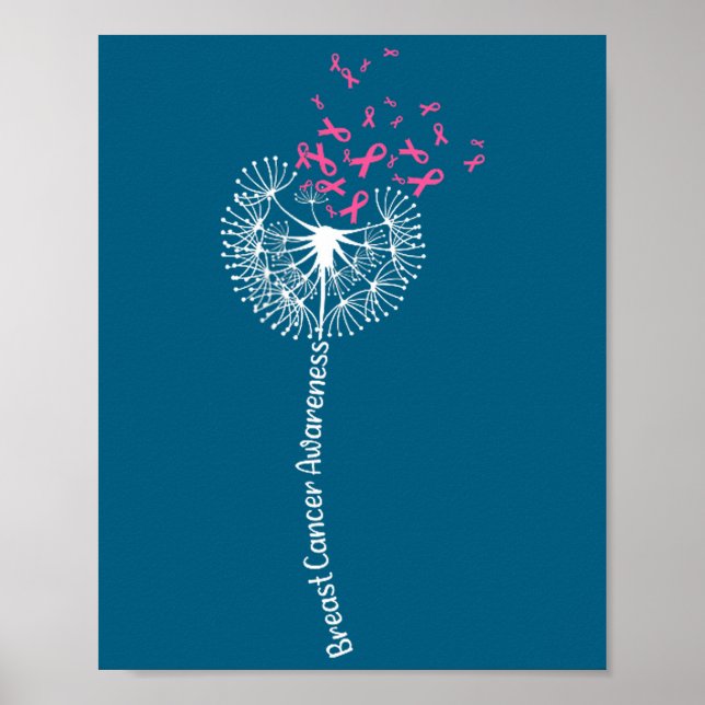 Poster Shirt Breast Cancer Awareness Flower Pink (Frente)