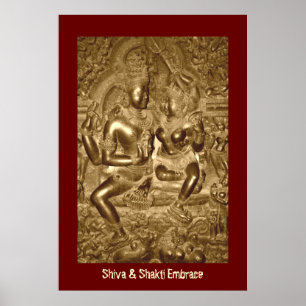 Poster Shiva & abraço de Shakti