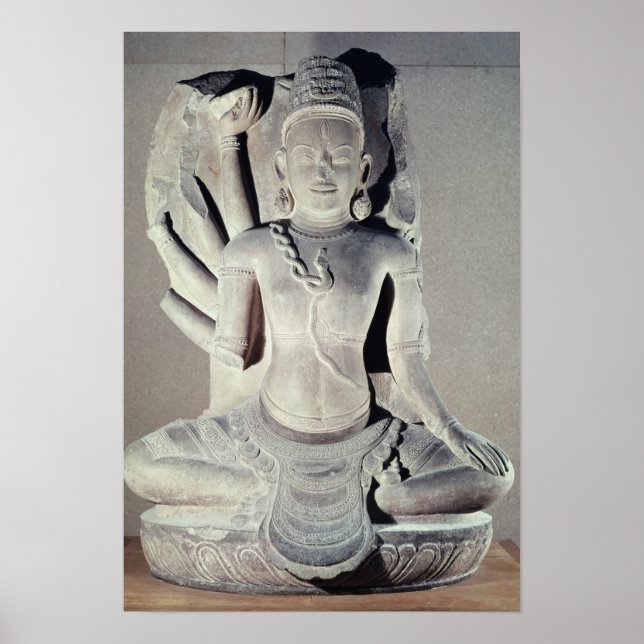 Poster Shiva com dez braços, do Templo Thap Banh. (Frente)