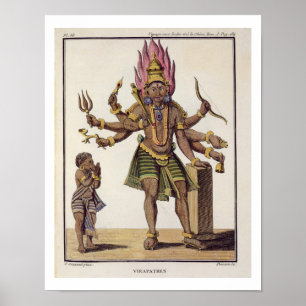 Poster Shiva como Virapatren, Senhor com a Mau mal formad