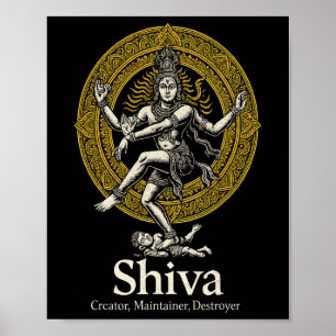 Poster Shiva Criador Preservador Destruidor Nataraja Hind