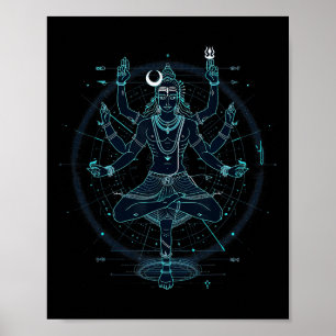 Poster Shiva Deus Hindu Espiritual Dança Tandava Yoga Med