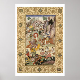 Pôster Shiva matando o Demon Andhaka, c.1585-90