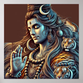 Poster Shiva, o Ascético - Yogi Himalaia em Meditação Pro
