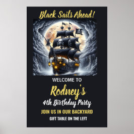 Poster Shiver My Timbers Pirate Theme Birthday 