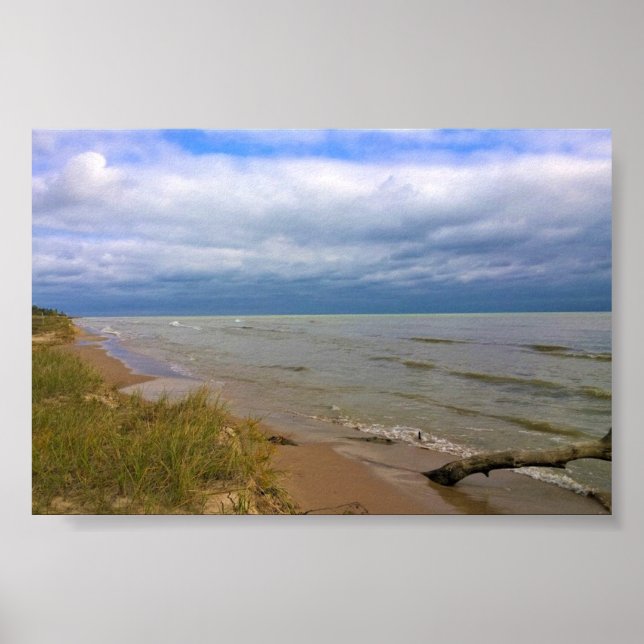 Poster Shore do lago Michigan, Sheyboygan, WI (Frente)