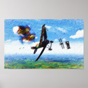 Poster Shotdown do Fokker D.VII por Nieuport 28.C1