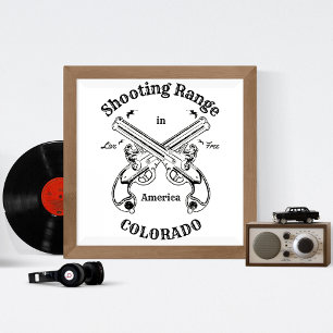 Poster Shoting Range Colorado America Gun Vintage