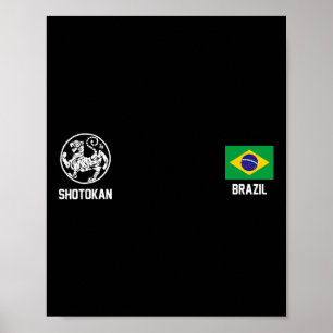 Poster Shotokan Brasil Karate Bandeira Dojo Tiger