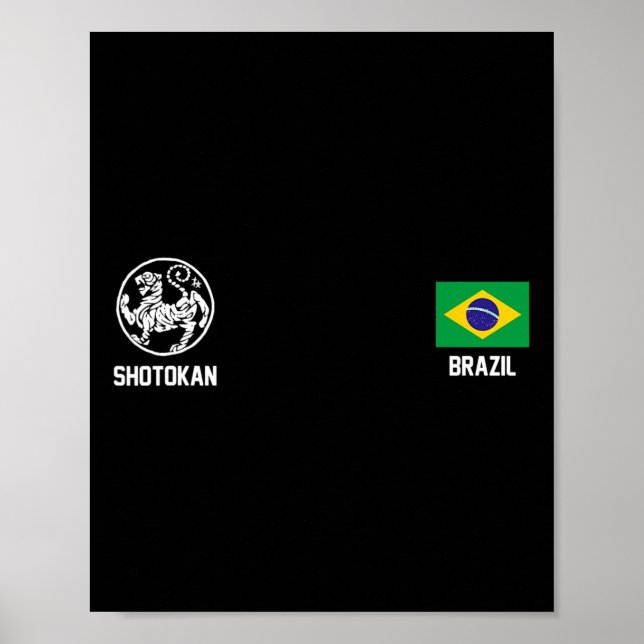 Poster Shotokan Brasil Karate Bandeira Dojo Tiger (Frente)