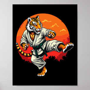 Poster Shotokan Karate Fighter Martial Arts Tiger Funny K