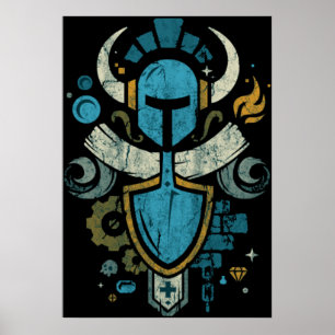 Poster Shovelem Emblem Crest do Shovelem da Shovel Knight