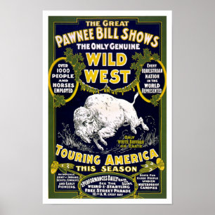 Pôster Show do Velho Oeste, 1903. Publicidade Western Vin