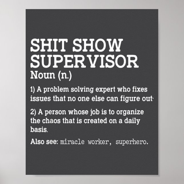 Poster Show Supervisor A Problem Solving Expert Who Fixes (Frente)