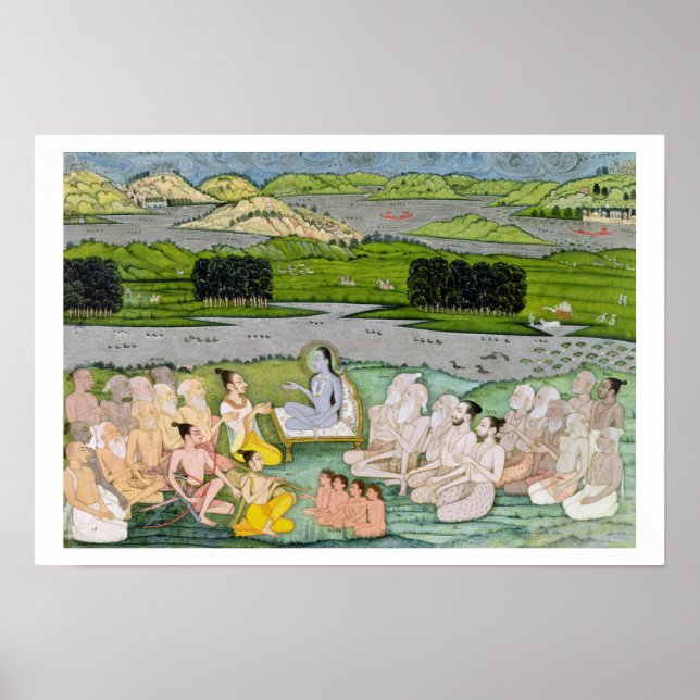 Poster Shri Sukdevji pregando a um concurso de Sadhus, (Frente)