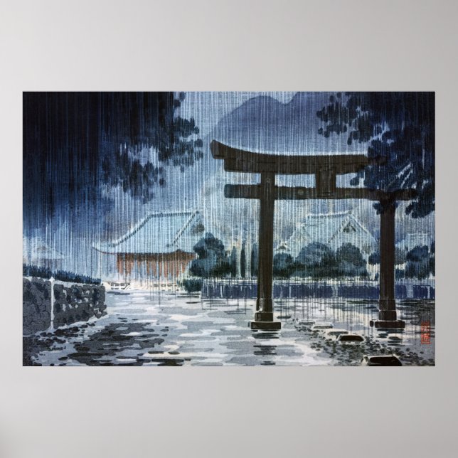 Poster Shrine Futarazan em Nikko por Tsuchiya Koitsu (Frente)