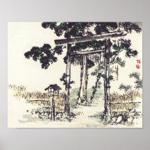Shrine gate por Kōno Bairei