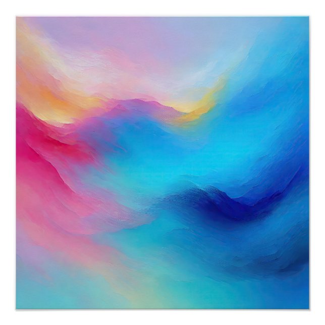 Pôster "Shroudglen" Paisagem Rosa e Azul. (Frente)