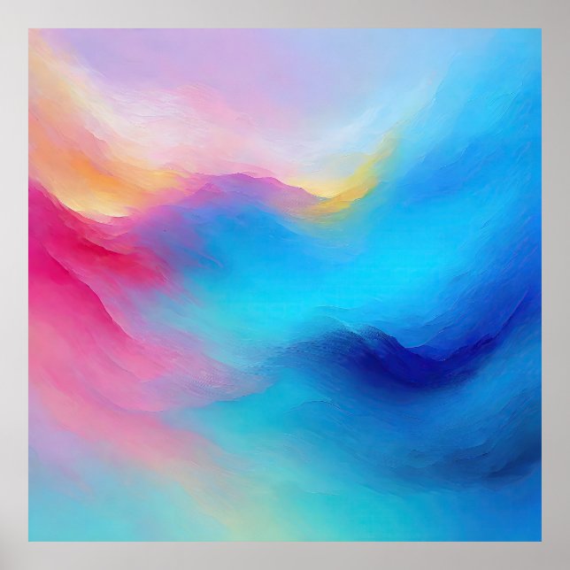 Poster "Shroudglen" Paisagem Rosa e Azul. (Frente)