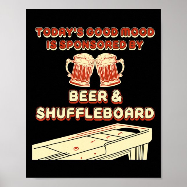 Poster Shuffleboard Player Beer  (Frente)