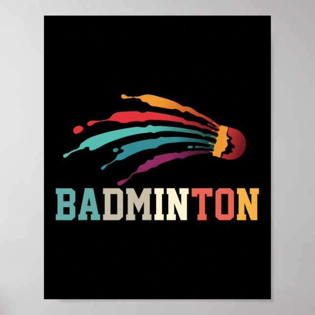 Poster Shuttle Badminton Player Esportivo Equipe de Trein (Frente)