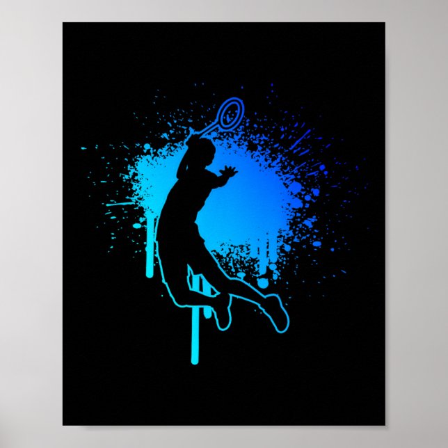 Poster Shuttle Jogador de Badminton do Pinto (Frente)