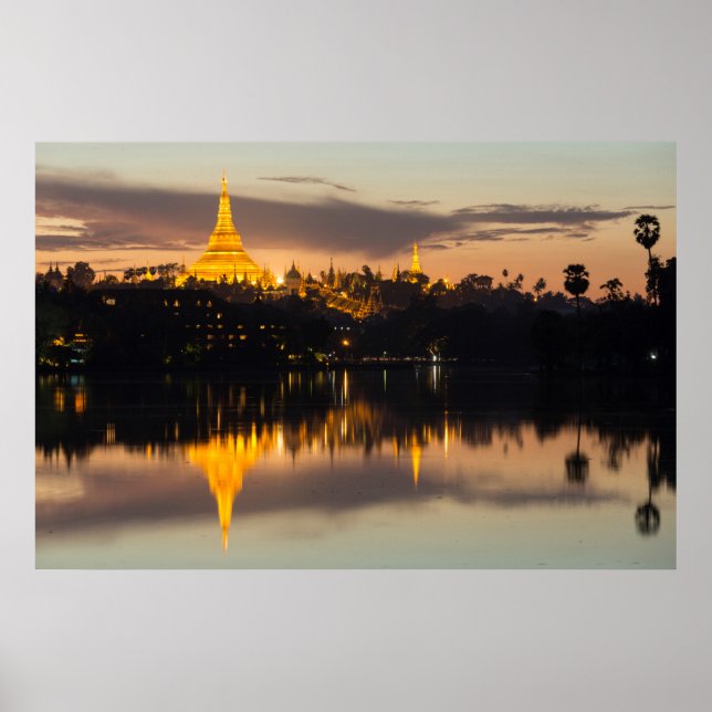 Poster Shwedagon Pagoda, Myanmar, Rangum (Frente)