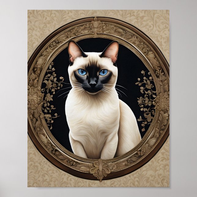 Poster Siamese Cat Portrait Elegant (Frente)