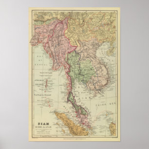 Pôster Sião, Burma e Anam