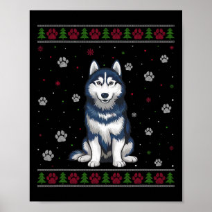 Poster Siberian Husky Christmas Sweet Xmas Pet Animal D