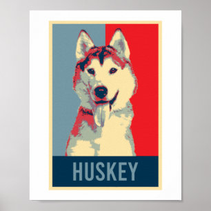 Poster Siberian Husky Dog - Retrato Pop Art