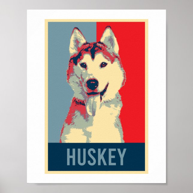 Poster Siberian Husky Dog - Retrato Pop Art (Frente)