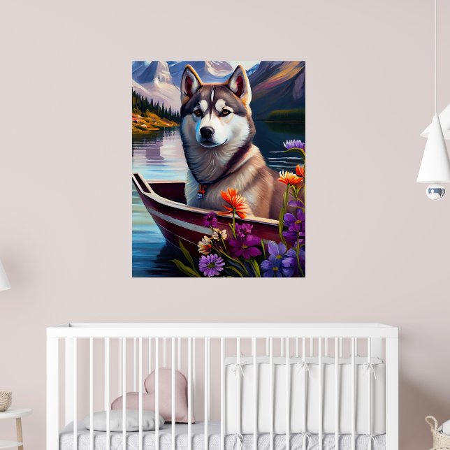 Poster Siberian Husky em um remo: Uma aventura cética (Berçário 2)