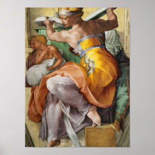 Poster Sibila Líbia, Capela Sistina de Michelangelo