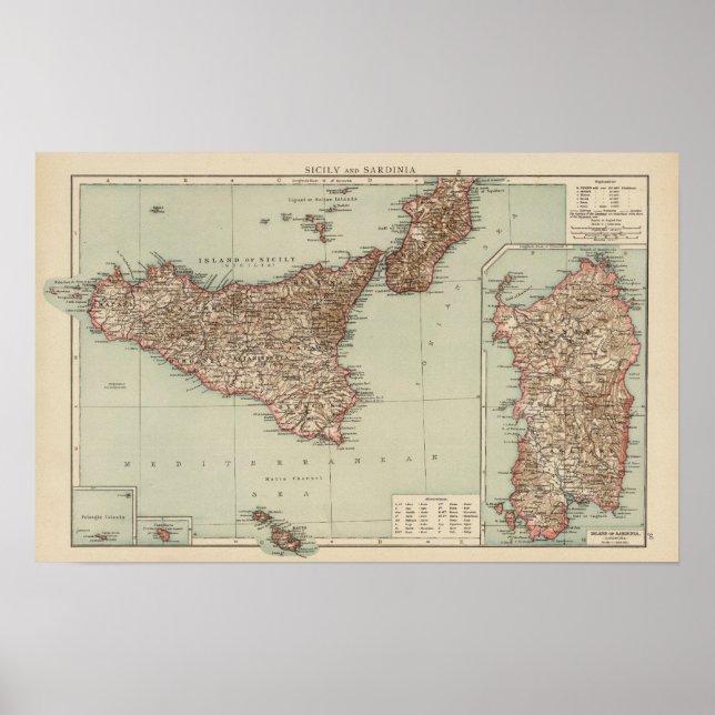 Pôster Sicília, Sardenha (Frente)
