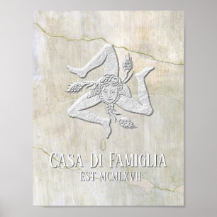 Pôster Sicilian Trinacria Seu Texto