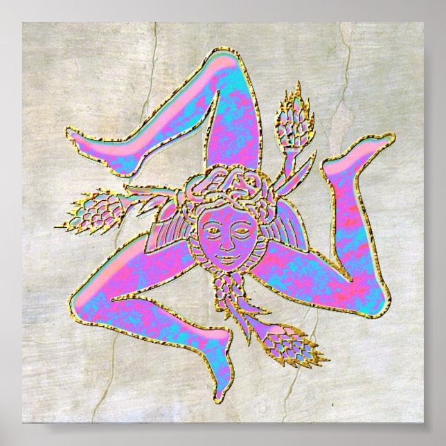 Pôster Siciliana Trinacria em Plaster (Frente)