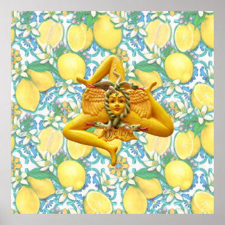Poster Siciliana Trinacria - Orgulho italiano Bright Lemo