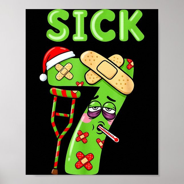 Poster Sick Seven Meme 67 Six Seven Santa Hat Christmas P (Frente)