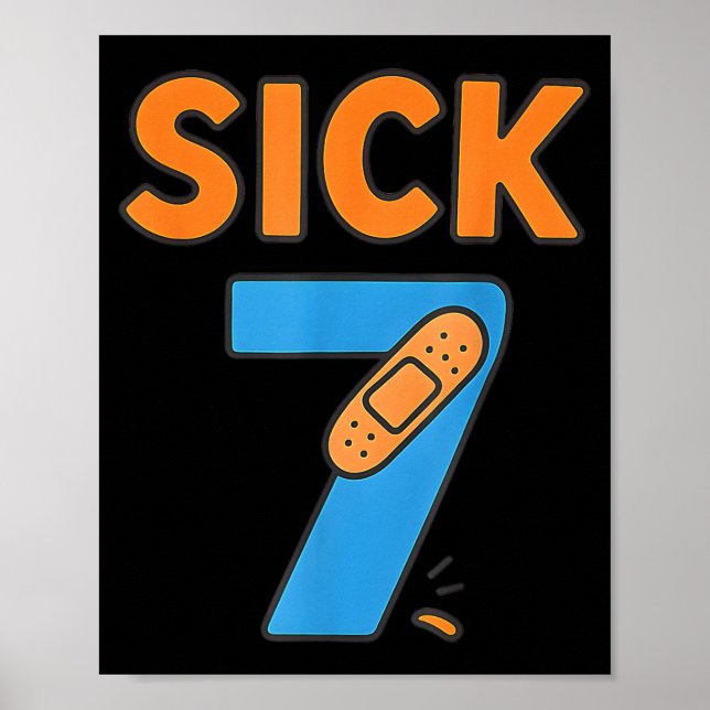 Poster Sick Seven Meme Tee Six Seven Fun Wordplay  (Frente)