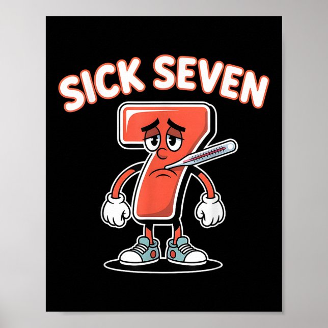 Poster Sick Seven Meme Tee Six Seven Fun Wordplay _5  (Frente)