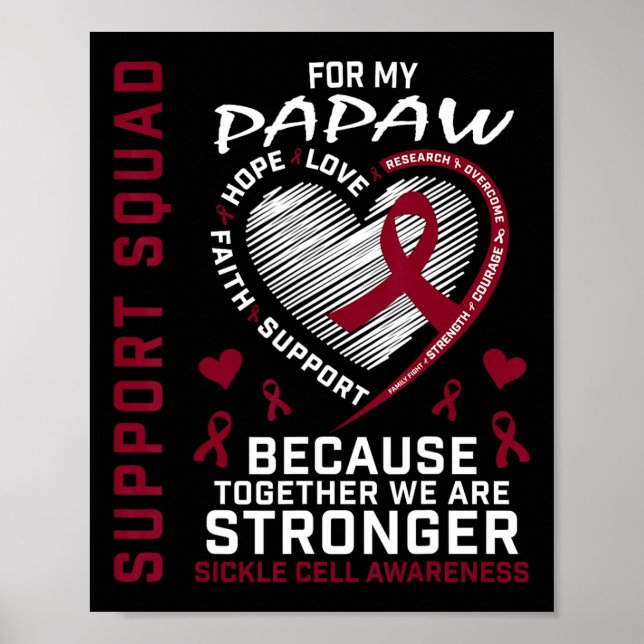 Poster Sickle Cell Awarness Shirt Papaw Support Group Te (Frente)