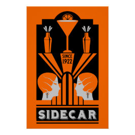 Pôster Sidecar Cocktail Art Deco