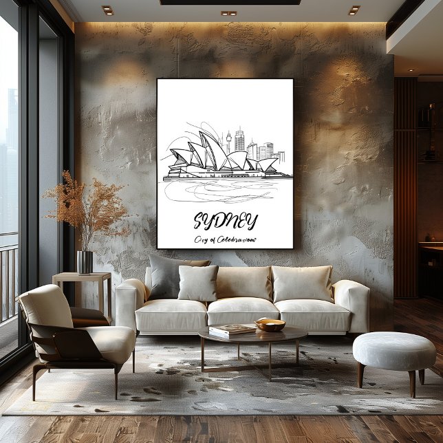 Pôster Sídney: Ciudad de Celebraciones - Arte Lineal (Criador carregado)